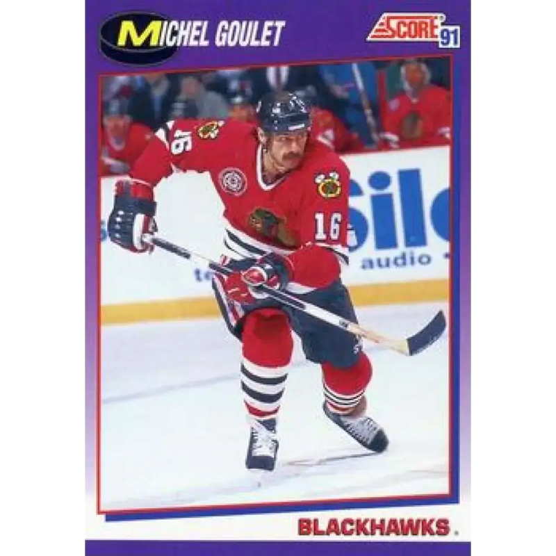 1991-92 Score American #201 Michel Goulet NM-MT Chicago Blackhawks Hockey Card - Hockey Card Single