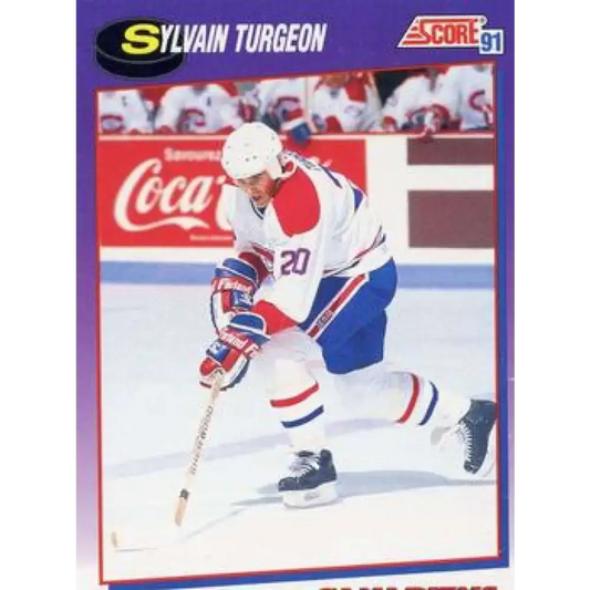 1991-92 Score American #208 Sylvain Turgeon NM-MT Montreal Canadiens Hockey Card - Hockey Card Single