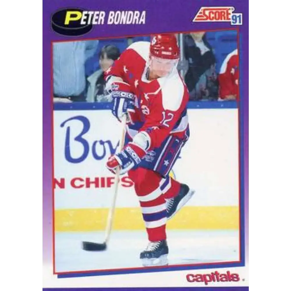 1991-92 Score American #216 Peter Bondra NM-MT Washington Capitals Hockey Card - Hockey Card Single