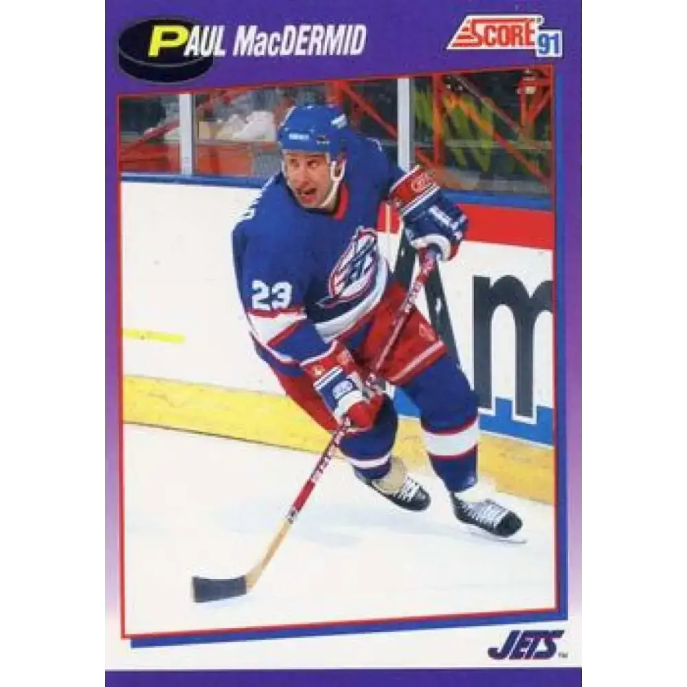 1991-92 Score American #219 Paul MacDermid NM-MT Winnipeg Jets Hockey Card - Hockey Card Single