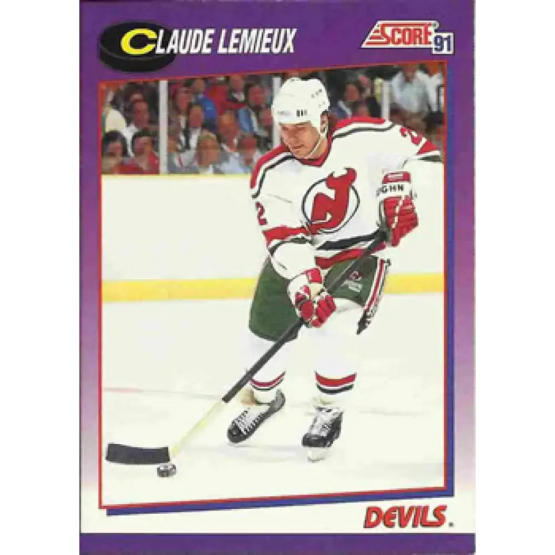 1991-92 Score American #22 Claude Lemieux NM-MT New Jersey Devils Hockey Card - Hockey Card Single