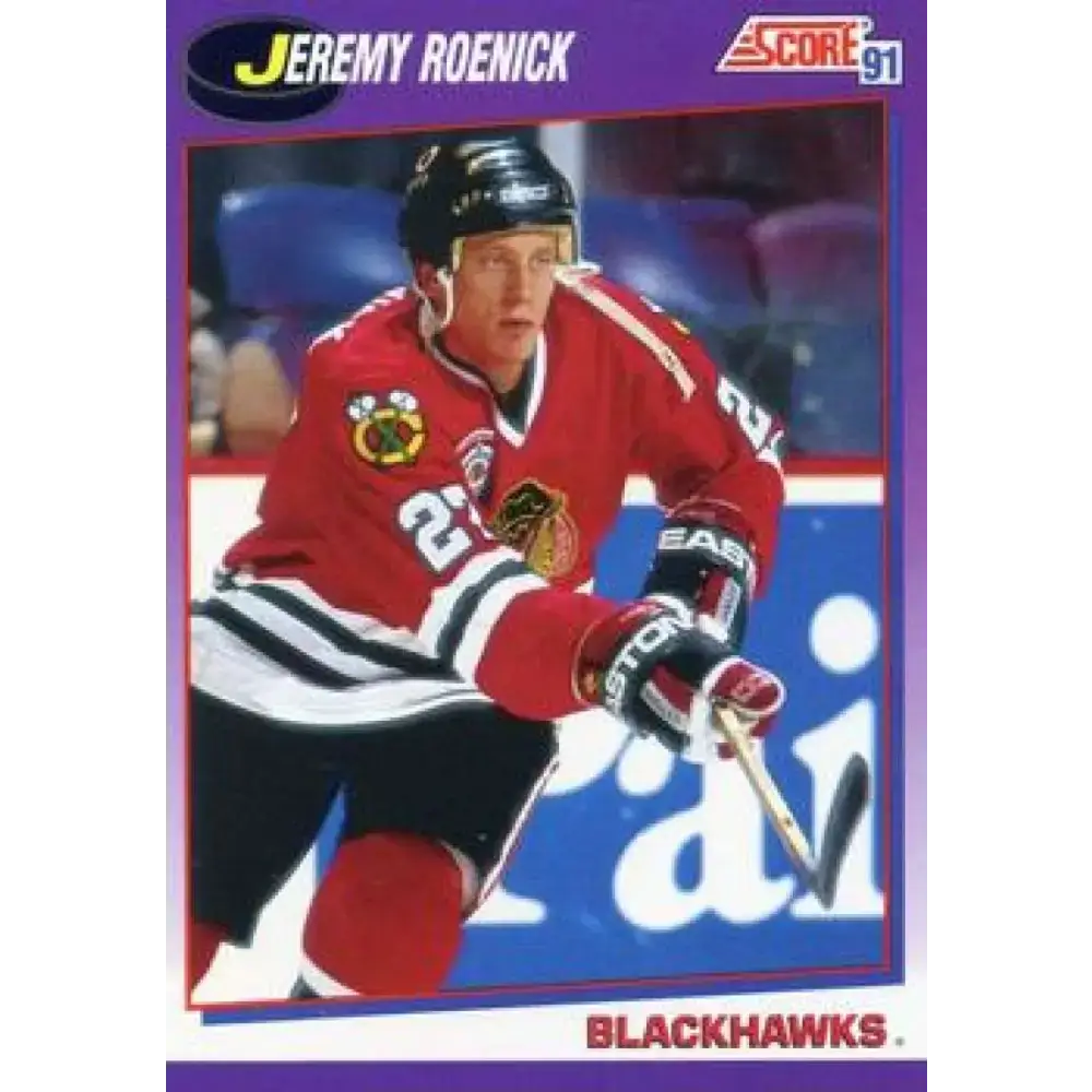 1991-92 Score American #220 Jeremy Roenick NM-MT Chicago Blackhawks Hockey Card