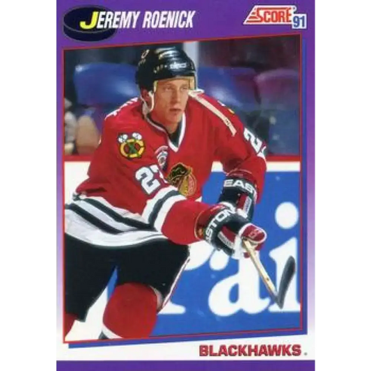 1991-92 Score American #220 Jeremy Roenick NM-MT Chicago Blackhawks Hockey Card