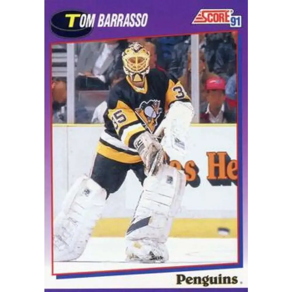 1991-92 Score American #225 Tom Barrasso NM-MT Pittsburgh Penguins Hockey Card - Hockey Card Single