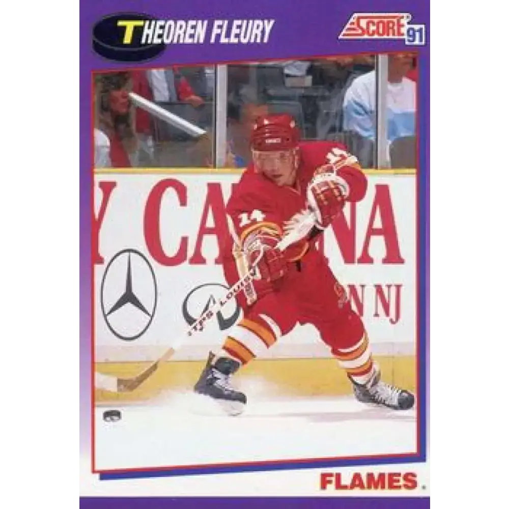 1991-92 Score American #226 Theo Fleury NM-MT Calgary Flames Hockey Card - Hockey Card Single