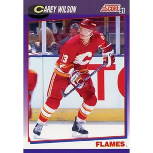 1991-92 Score American #227 Carey Wilson NM-MT Calgary Flames Hockey Card - Hockey Card Single