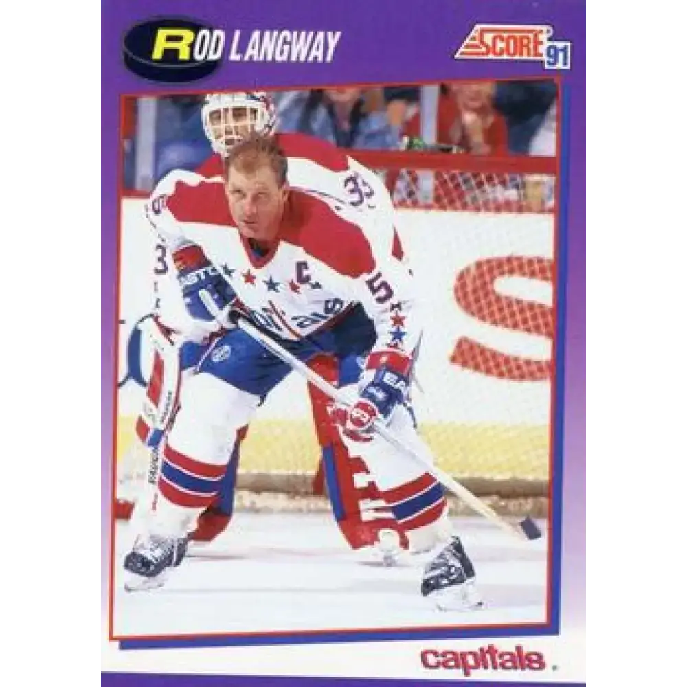1991-92 Score American #228 Rod Langway NM-MT Washington Capitals Hockey Card - Hockey Card Single