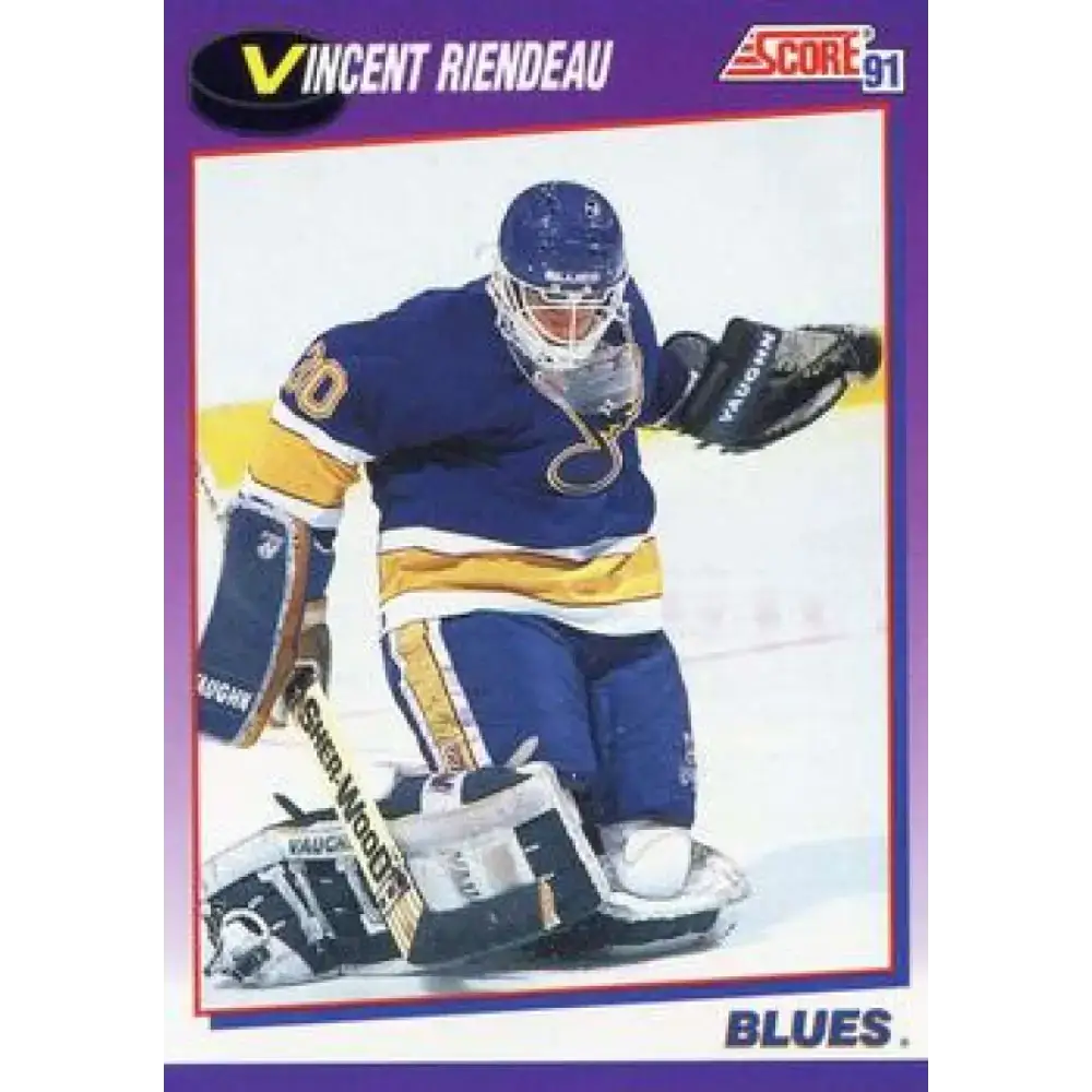1991-92 Score American #23 Vincent Riendeau NM-MT St. Louis Blues Hockey Card - Hockey Card Single