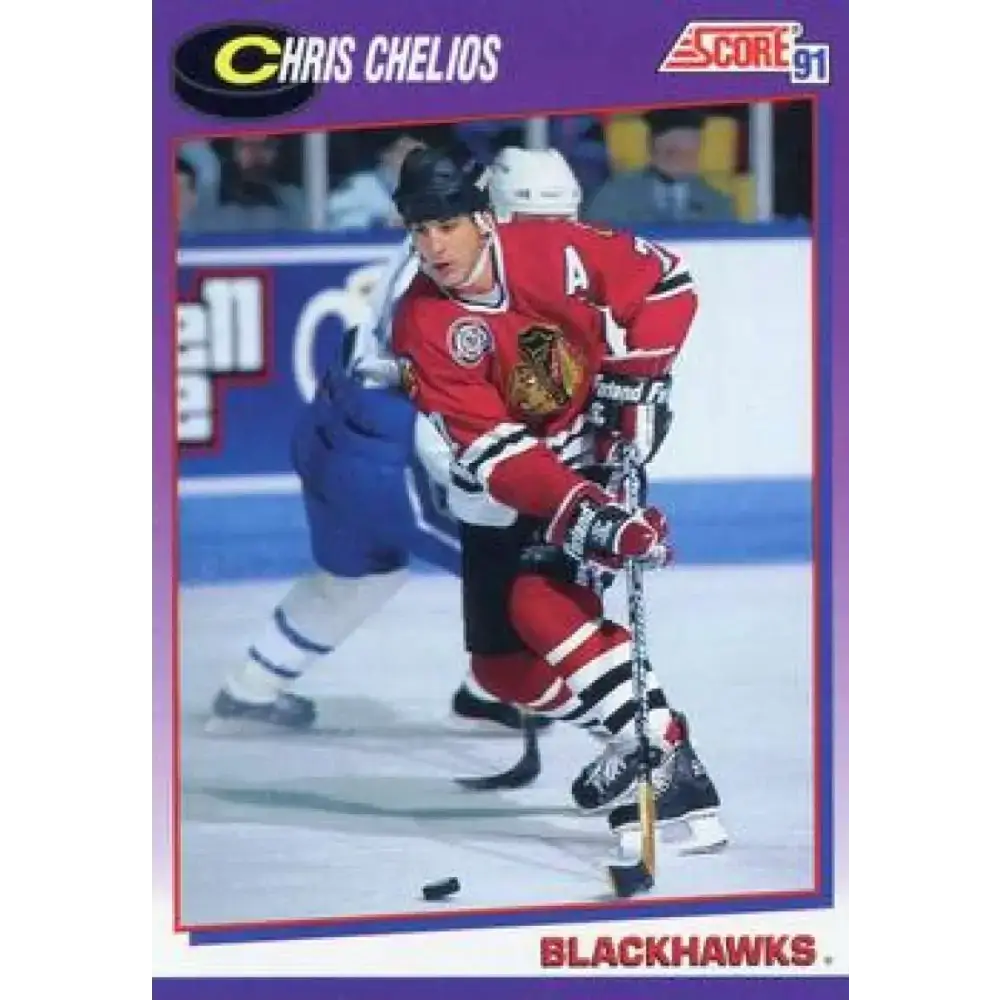 1991-92 Score American #235 Chris Chelios NM-MT Chicago Blackhawks Hockey Card - Hockey Card Single