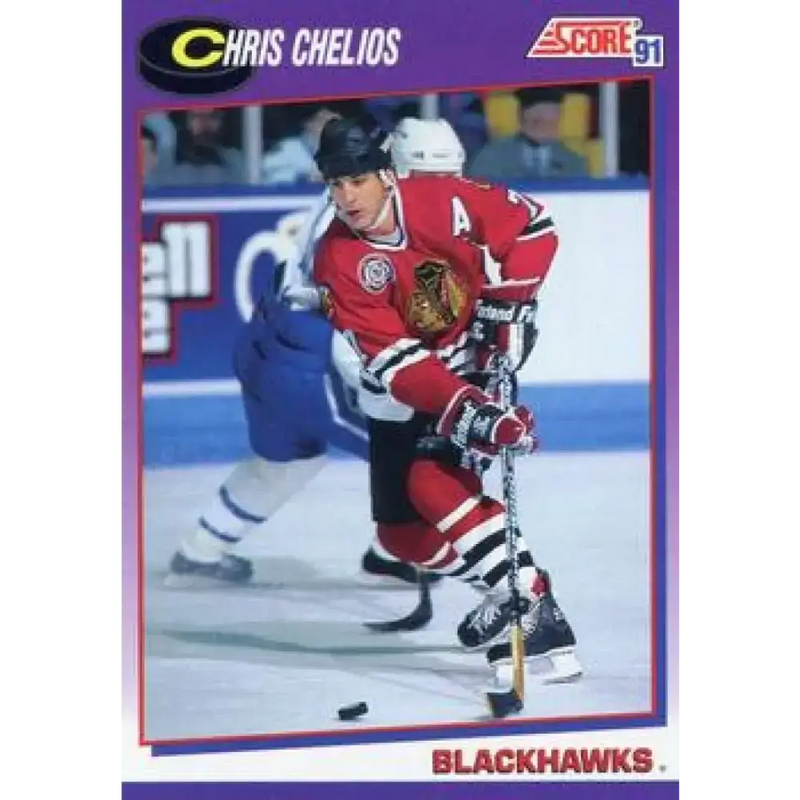 1991-92 Score American #235 Chris Chelios NM-MT Chicago Blackhawks Hockey Card - Hockey Card Single