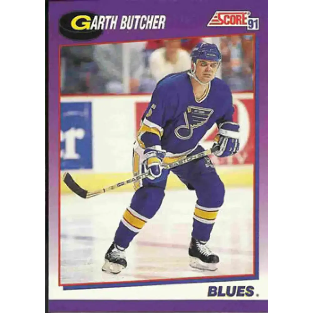1991-92 Score American #24 Garth Butcher NM-MT St. Louis Blues Hockey Card - Hockey Card Single