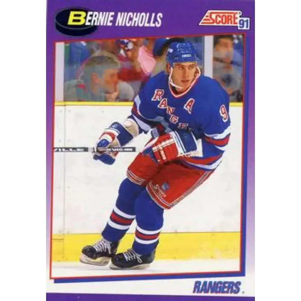 1991-92 Score American #240 Bernie Nicholls NM-MT New York Rangers Hockey Card - Hockey Card Single