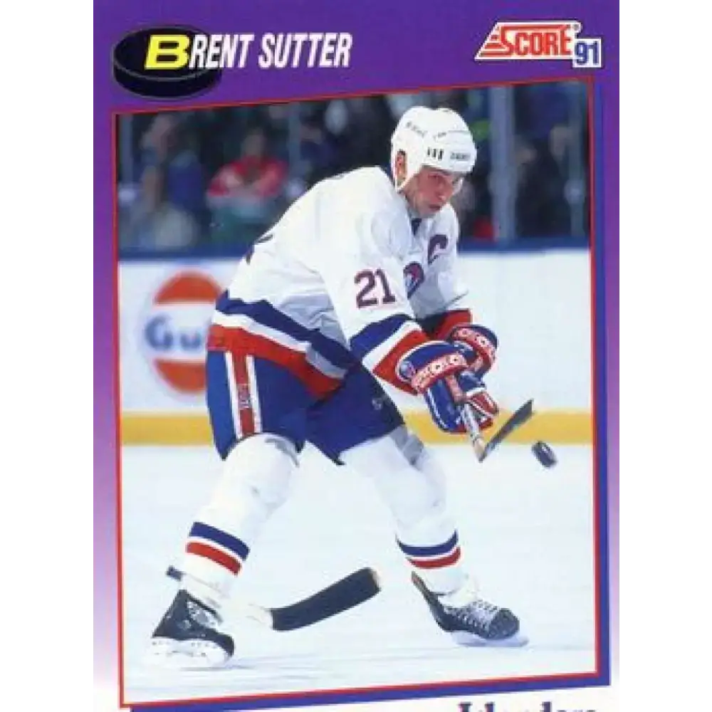 1991-92 Score American #243 Brent Sutter NM-MT New York Islanders Hockey Card - Hockey Card Single