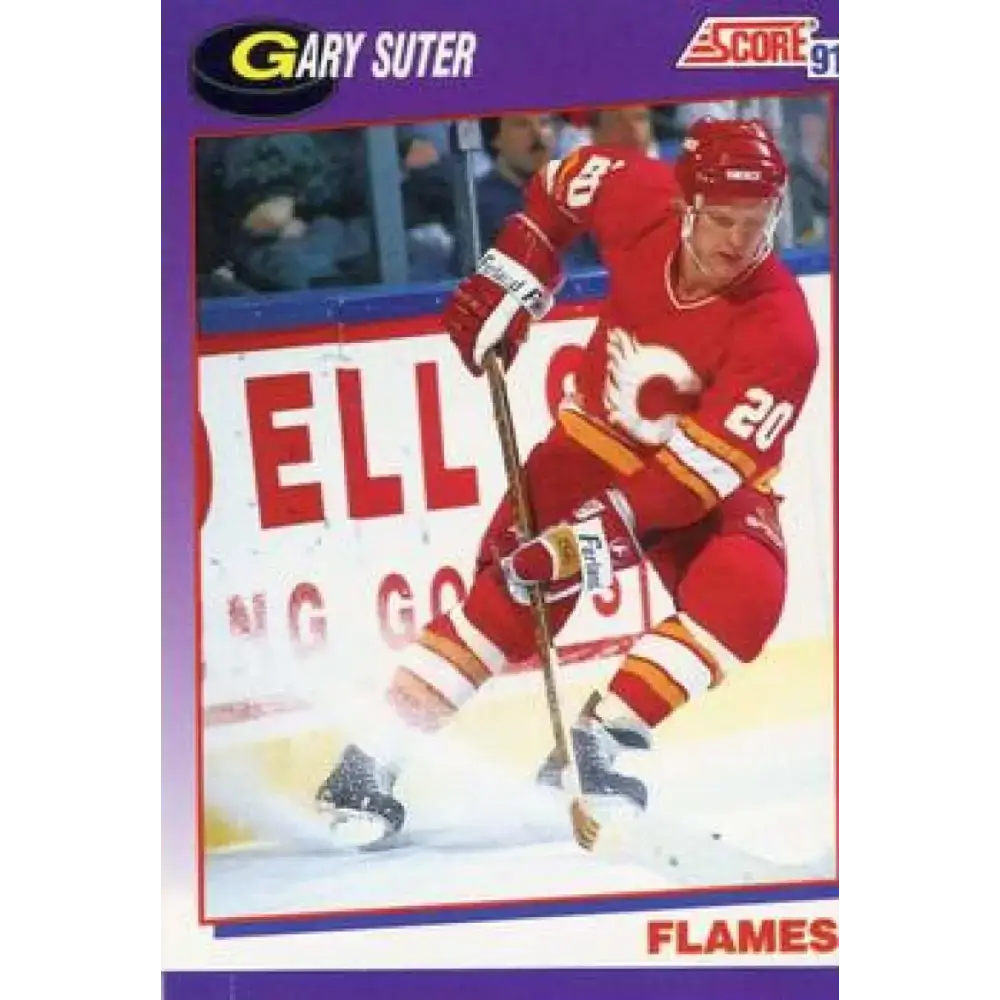 1991-92 Score American #244 Gary Suter NM-MT Calgary Flames Hockey Card - Hockey Card Single