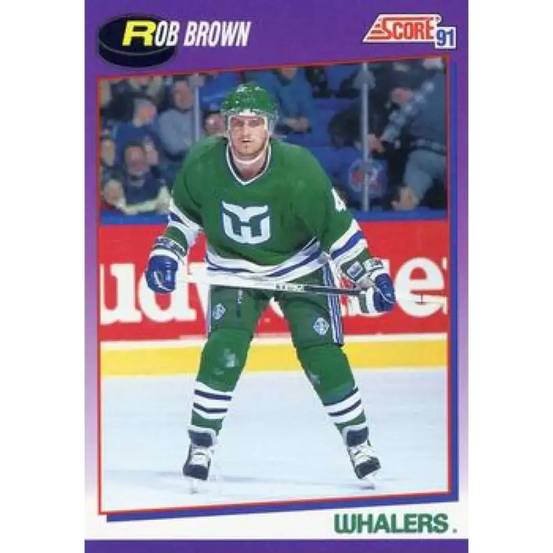 1991-92 Score American #246 Rob Brown NM-MT Hartford Whalers Hockey Card - Hockey Card Single
