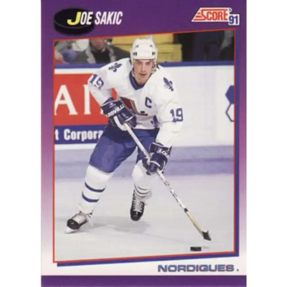 1991-92 Score American #25 Joe Sakic NM-MT Quebec Nordiques Hockey Card - Hockey Card Single