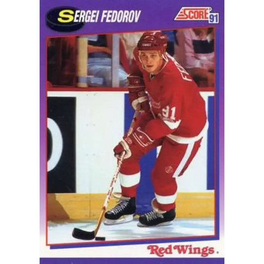 1991-92 Score American #250 Sergei Fedorov NM-MT Detroit Red Wings Hockey Card