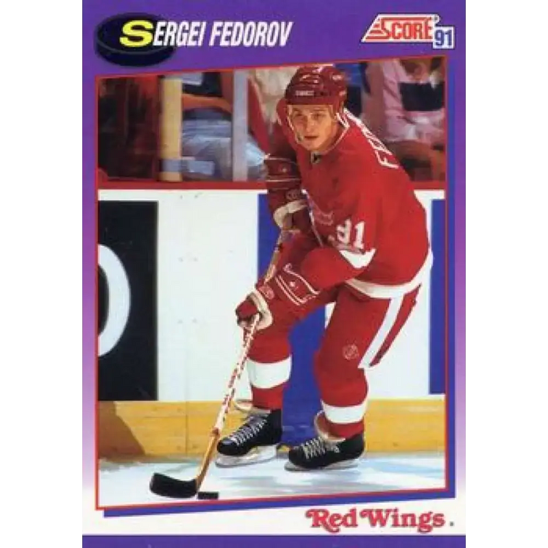 1991-92 Score American #250 Sergei Fedorov NM-MT Detroit Red Wings Hockey Card - Hockey Card Single