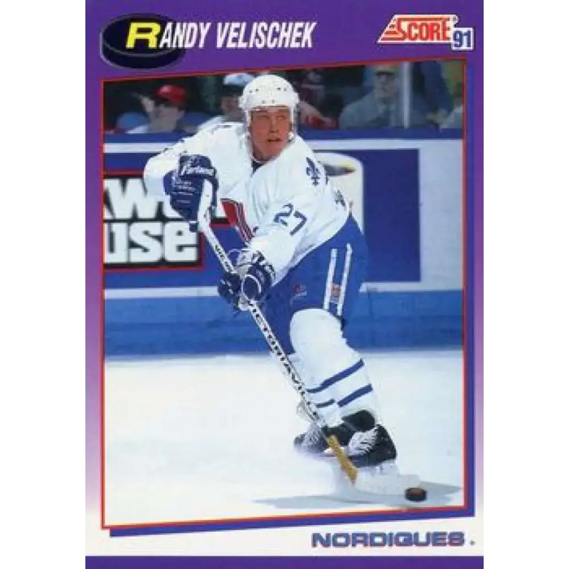 1991-92 Score American #257 Randy Velischek NM-MT Quebec Nordiques Hockey Card - Hockey Card Single