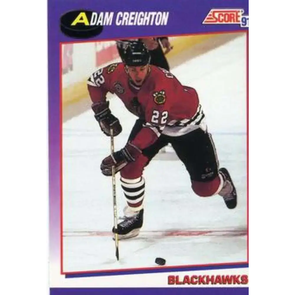 1991-92 Score American #265 Adam Creighton NM-MT Chicago Blackhawks Hockey Card - Hockey Card Single