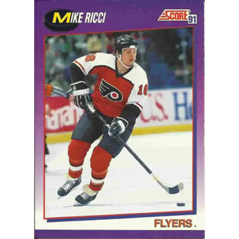 1991-92 Score American #28 Mike Ricci NM-MT Philadelphia Flyers Hockey Card - Hockey Card Single
