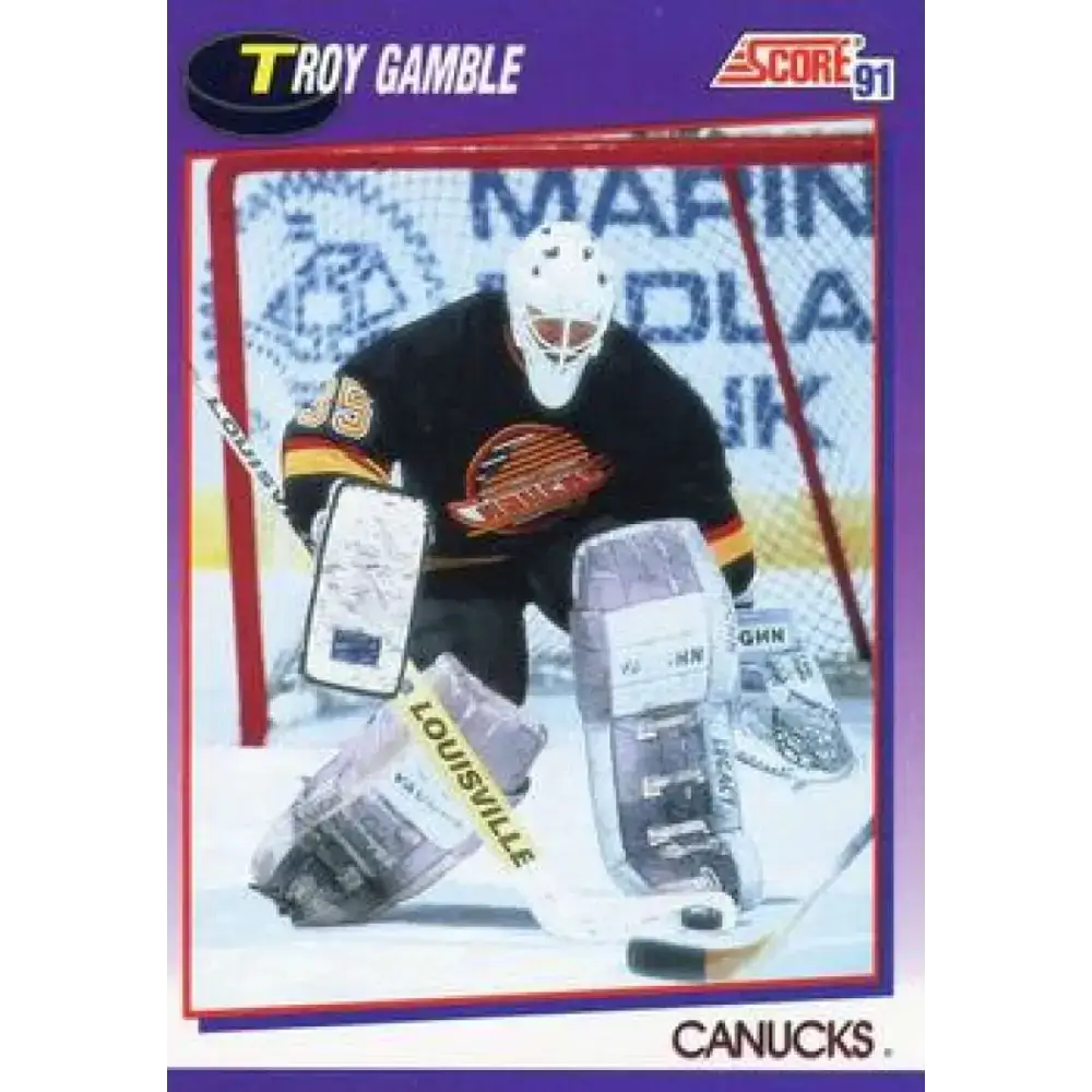 1991-92 Score American #282 Troy Gamble NM-MT Vancouver Canucks Hockey Card - Hockey Card Single