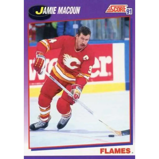 1991-92 Score American #284 Jamie Macoun NM-MT Calgary Flames Hockey Card - Hockey Card Single