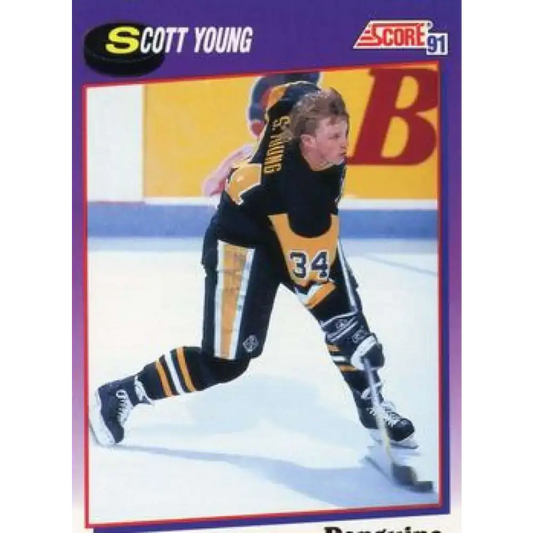 1991-92 Score American #287 Scott Young NM-MT Pittsburgh Penguins Hockey Card