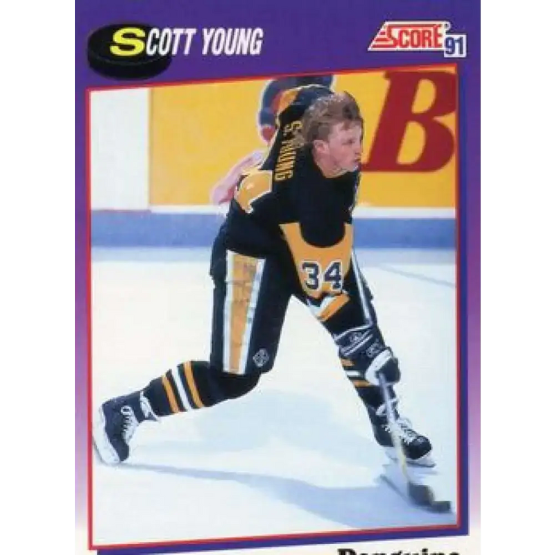 1991-92 Score American #287 Scott Young NM-MT Pittsburgh Penguins Hockey Card - Hockey Card Single
