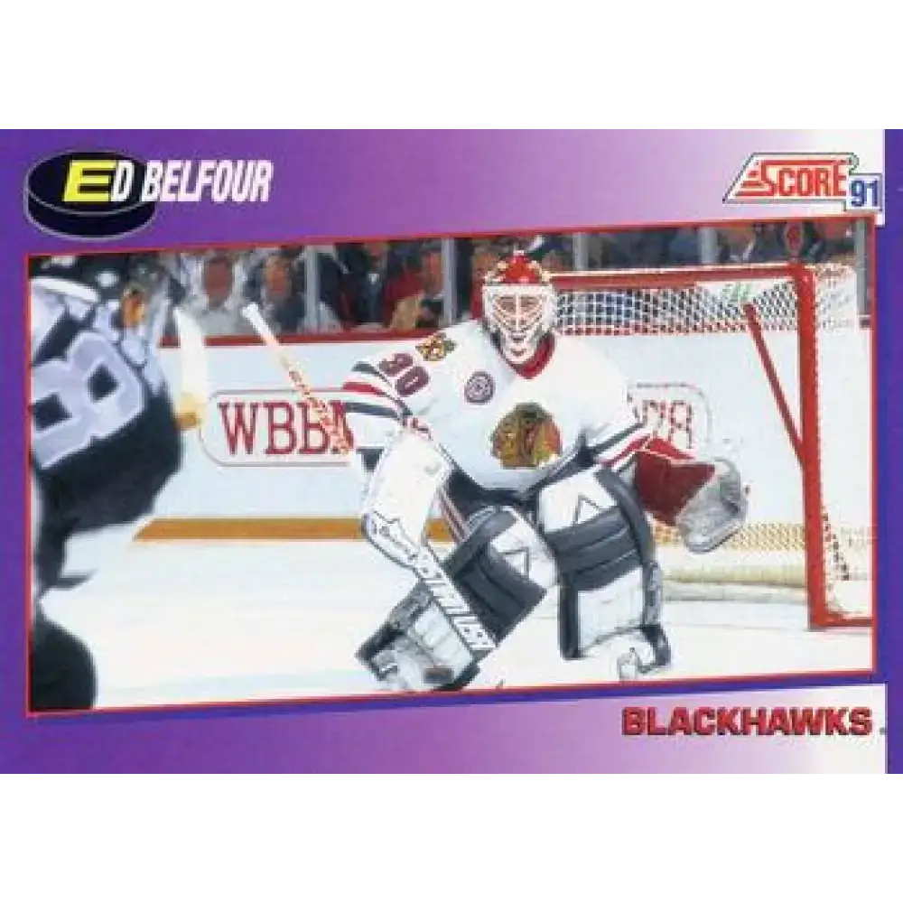1991-92 Score American #290 Ed Belfour NM-MT Chicago Blackhawks Hockey Card - Hockey Card Single