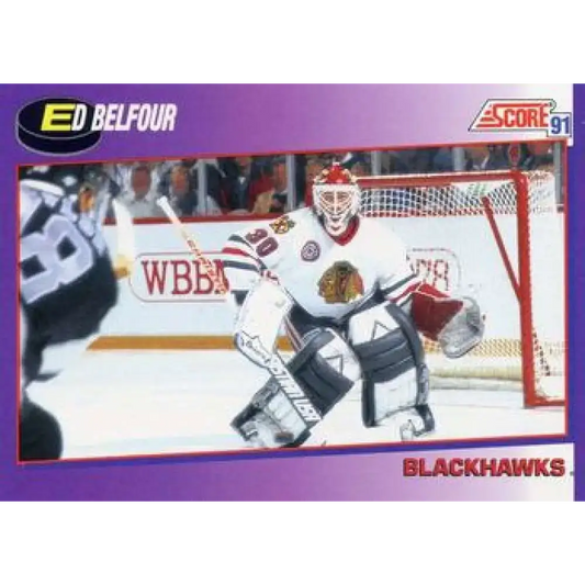 1991-92 Score American #290 Ed Belfour NM-MT Chicago Blackhawks Hockey Card