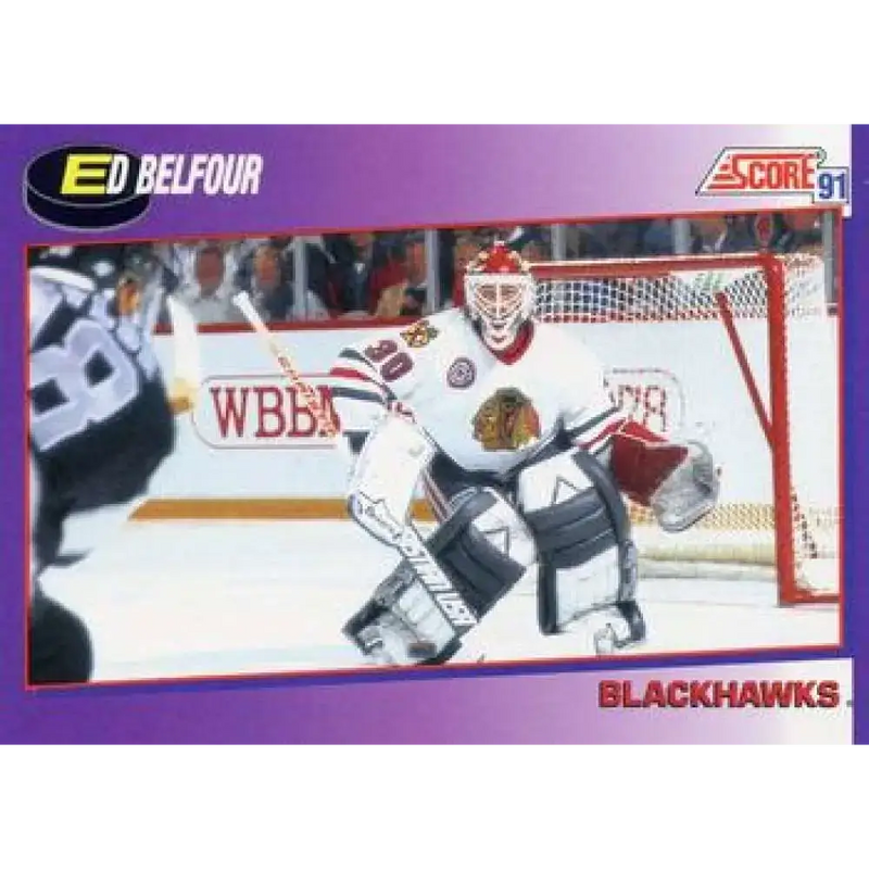 1991-92 Score American #290 Ed Belfour NM-MT Chicago Blackhawks Hockey Card - Hockey Card Single