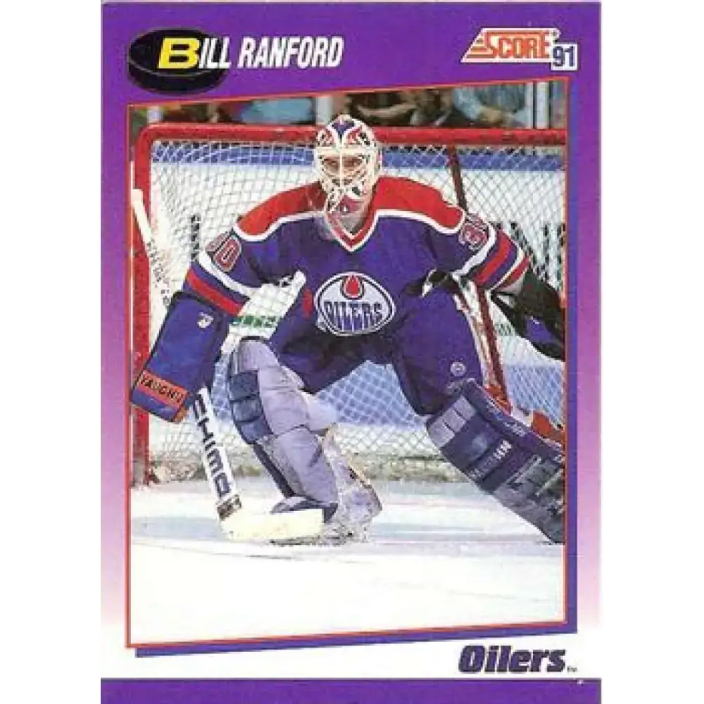 1991-92 Score American #30 Bill Ranford NM-MT Edmonton Oilers Hockey Card - Hockey Card Single
