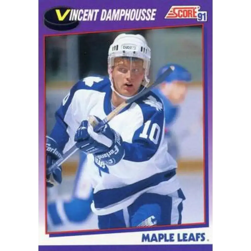 1991-92 Score American #300 Vincent Damphousse NM-MT Toronto Maple Leafs Hockey Card - Hockey Card Single