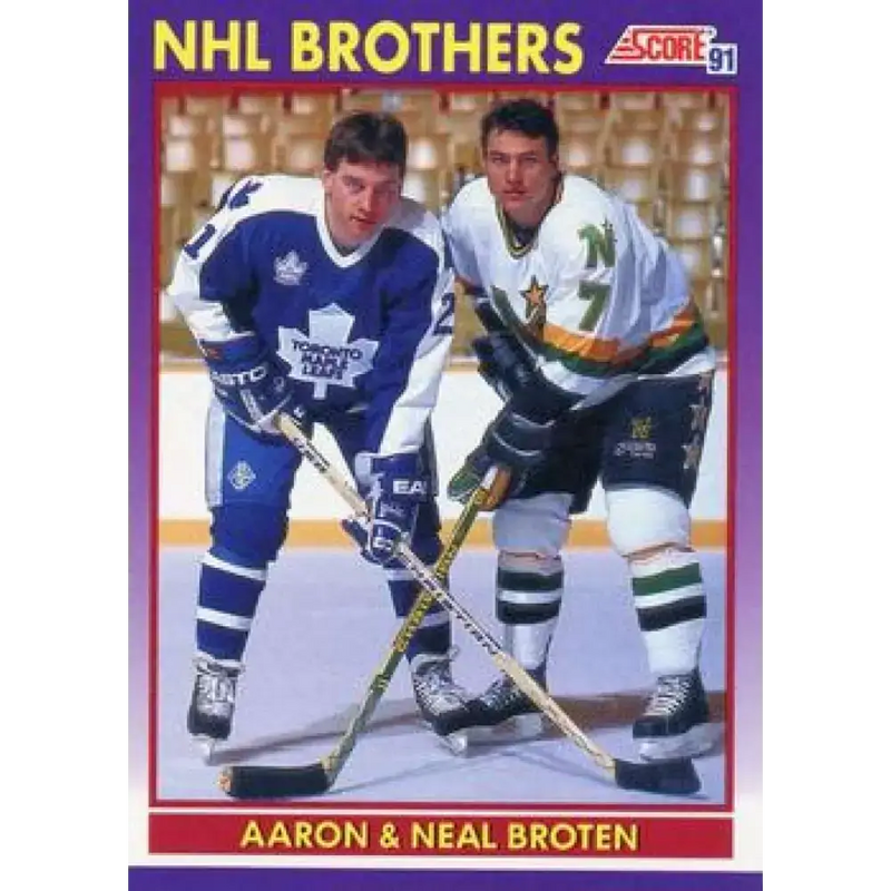1991-92 Score American #307 Neal Broten/Aaron Broten NM-MT Minnesota North Stars Hockey Card - Hockey Card Single
