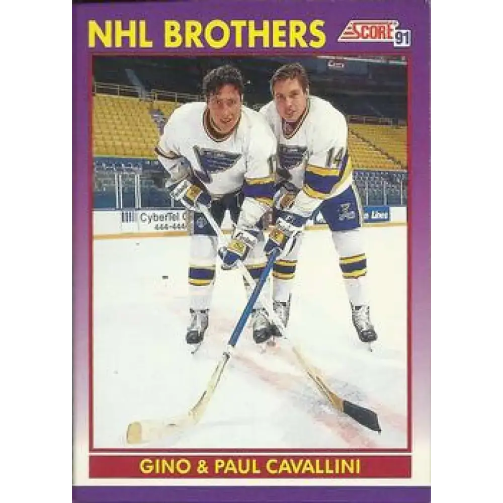 1991-92 Score American #308 Paul Cavallini/Gino Cavallini NM-MT St. Louis Blues Hockey Card - Hockey Card Single
