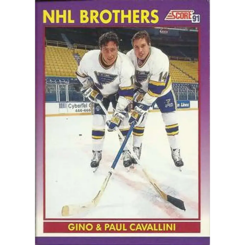 1991-92 Score American #308 Paul Cavallini/Gino Cavallini NM-MT St. Louis Blues Hockey Card - Hockey Card Single