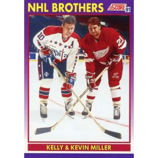1991-92 Score American #309 Kelly Miller/Kevin Miller NM-MT Washington Capitals Hockey Card