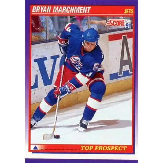 1991-92 Score American #314 Bryan Marchment NM-MT RC Rookie Winnipeg Jets Hockey Card