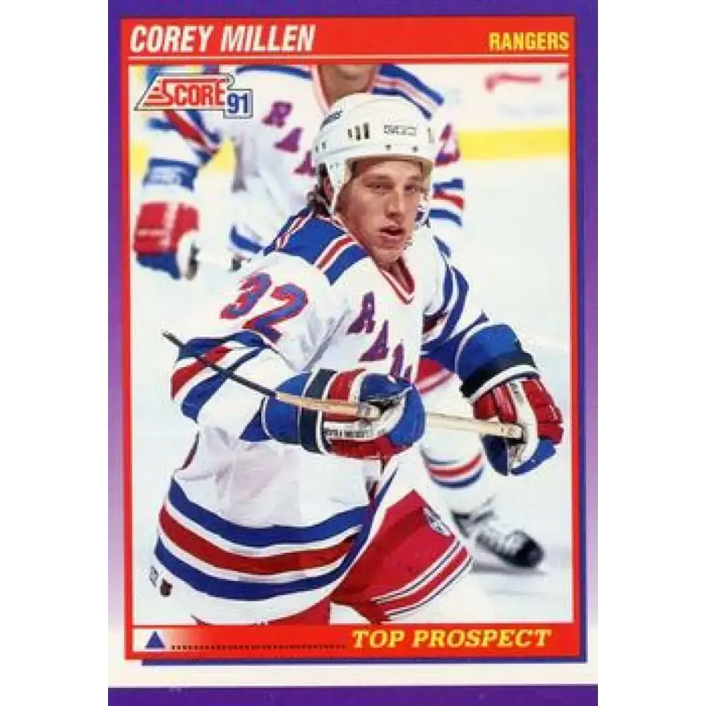 1991-92 Score American #318 Corey Millen NM-MT RC Rookie New York Rangers Hockey Card