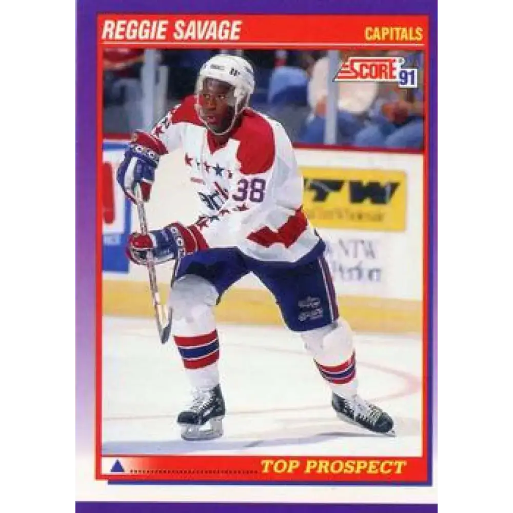 1991-92 Score American #320 Reggie Savage NM-MT RC Rookie Washington Capitals Hockey Card - Hockey Card Single