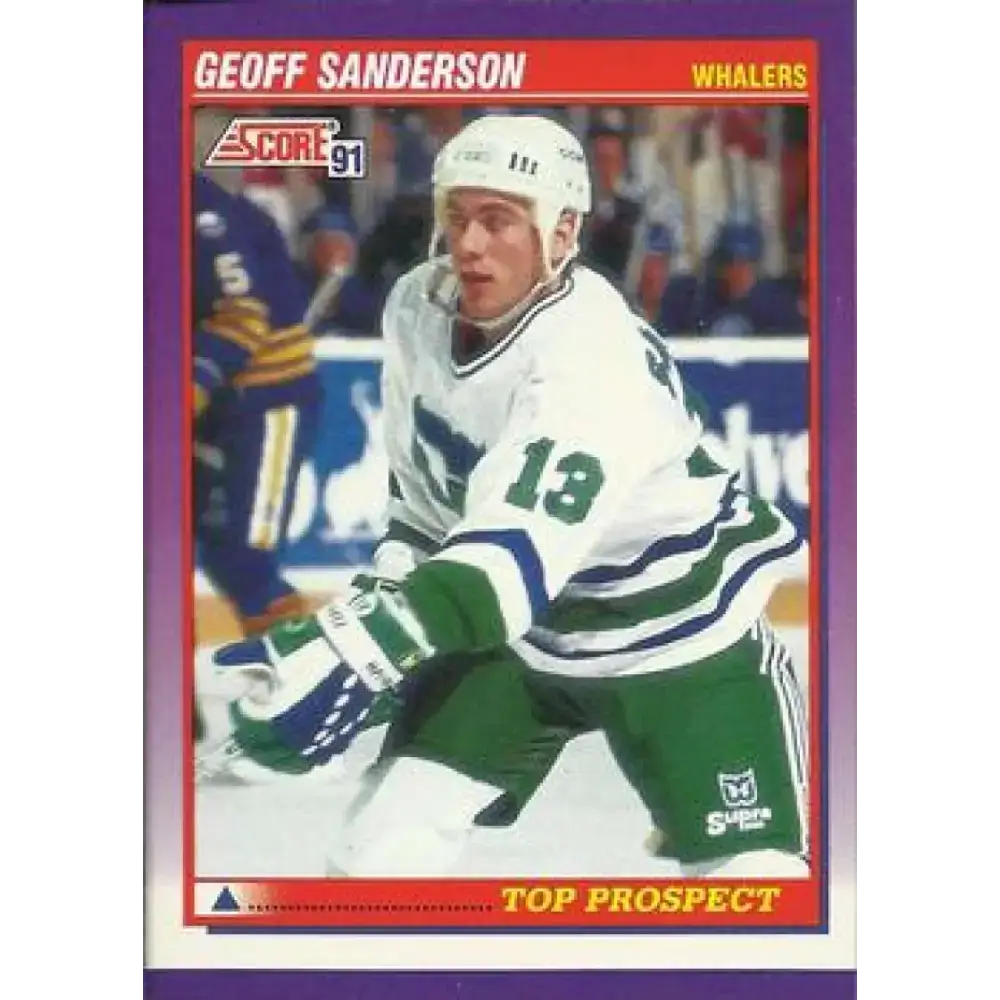 1991-92 Score American #324 Geoff Sanderson NM-MT RC Rookie Hartford Whalers Hockey Card - Hockey Card Single