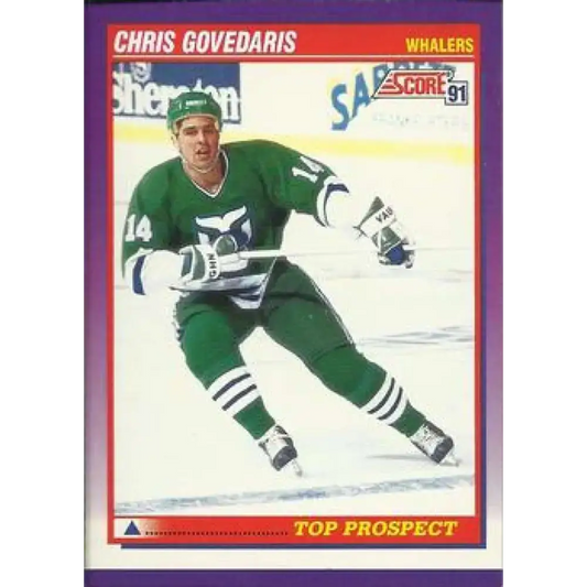 1991-92 Score American #325 Chris Govedaris NM-MT Hartford Whalers Hockey Card - Hockey Card Single