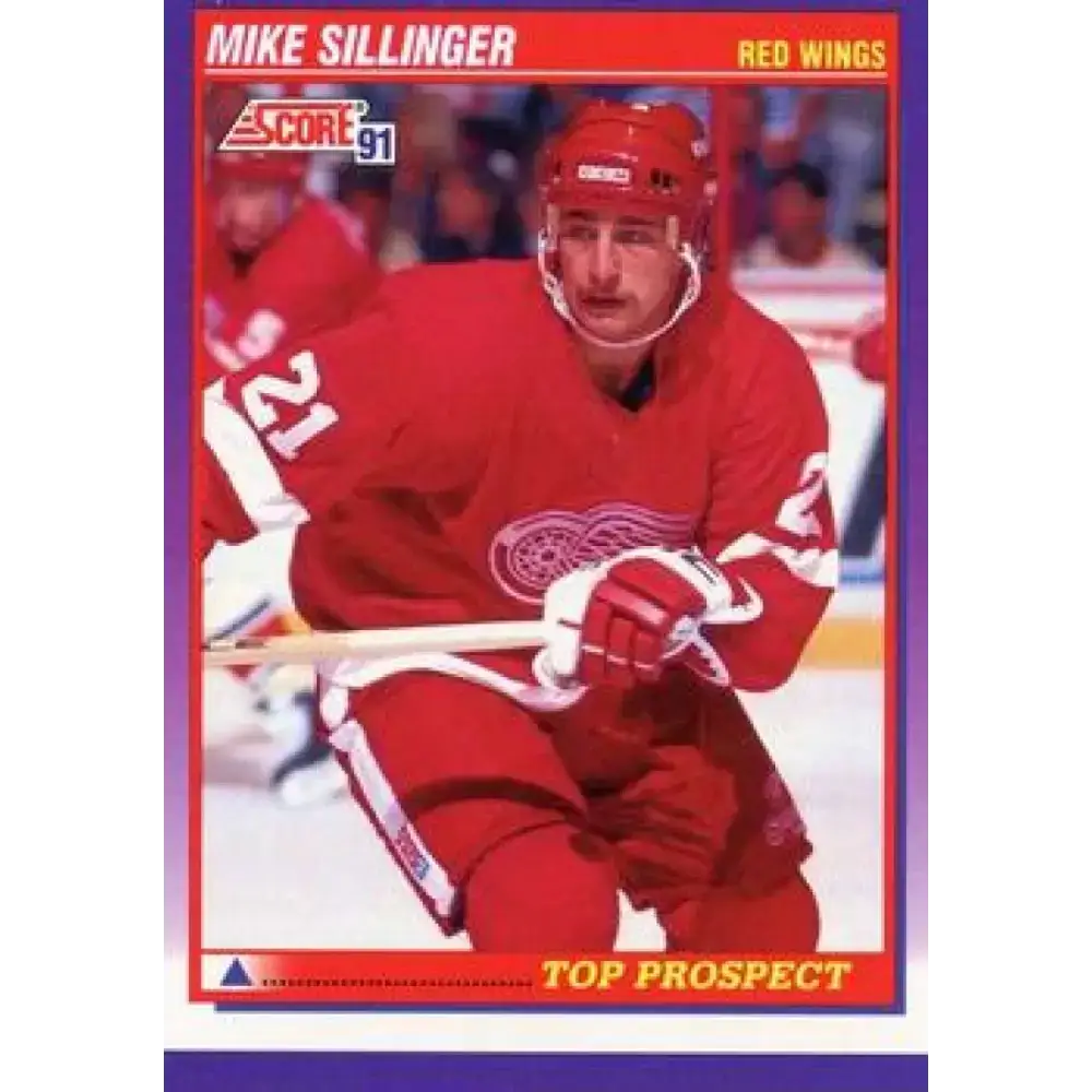 1991-92 Score American #327 Mike Sillinger NM-MT Detroit Red Wings Hockey Card - Hockey Card Single