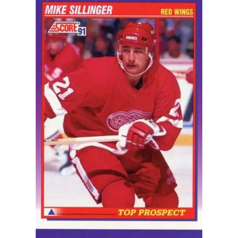 1991-92 Score American #327 Mike Sillinger NM-MT Detroit Red Wings Hockey Card - Hockey Card Single