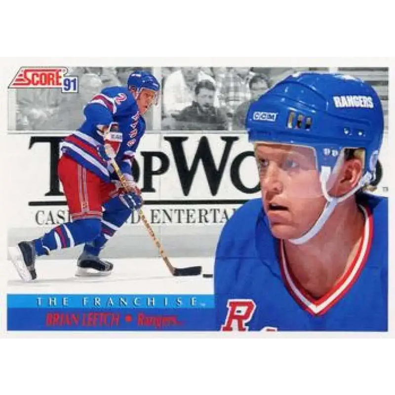 1991-92 Score American #333 Brian Leetch NM-MT New York Rangers Hockey Card - Hockey Card Single