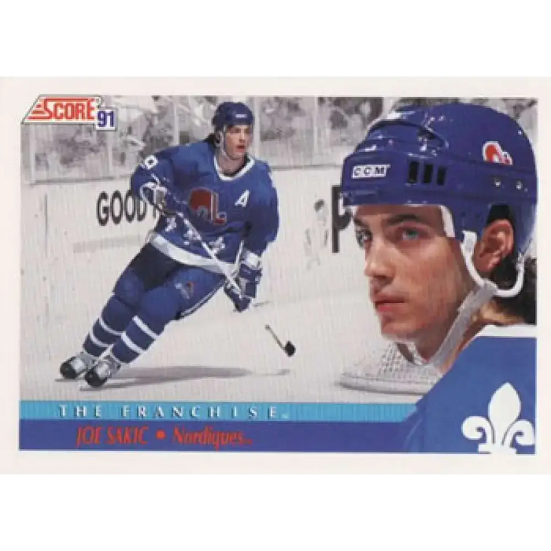 1991-92 Score American #336 Joe Sakic NM-MT Quebec Nordiques Hockey Card - Hockey Card Single