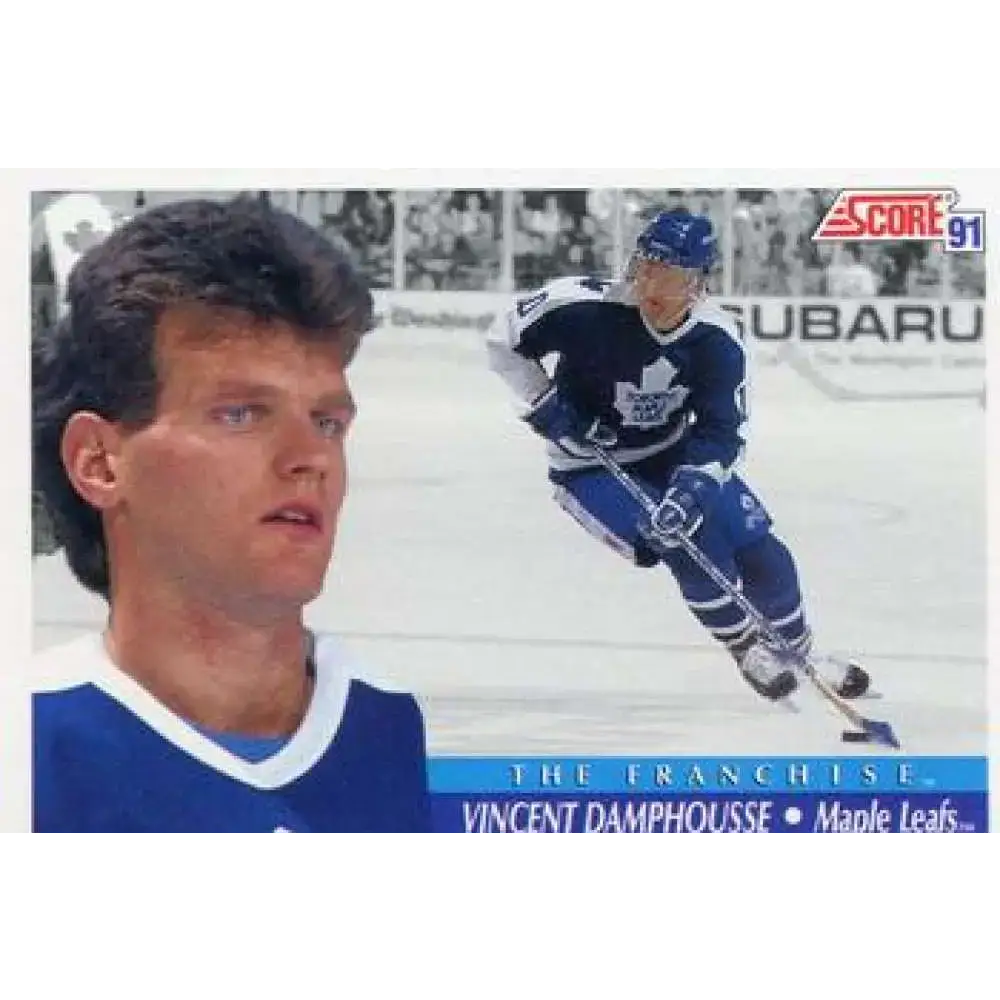 1991-92 Score American #338 Vincent Damphousse NM-MT Toronto Maple Leafs Hockey Card - Hockey Card Single