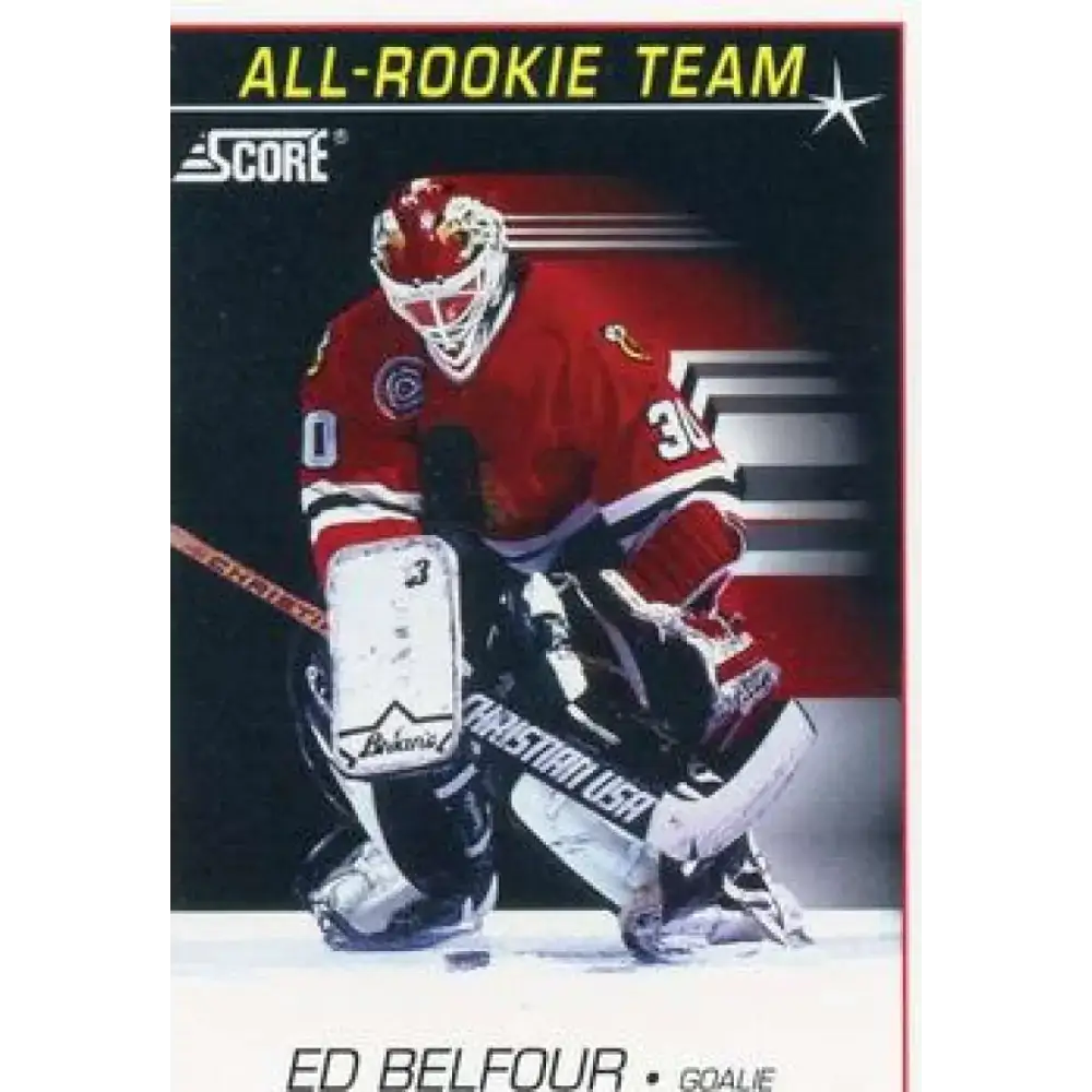1991-92 Score American #348 Ed Belfour NM-MT Chicago Blackhawks Hockey Card - Hockey Card Single