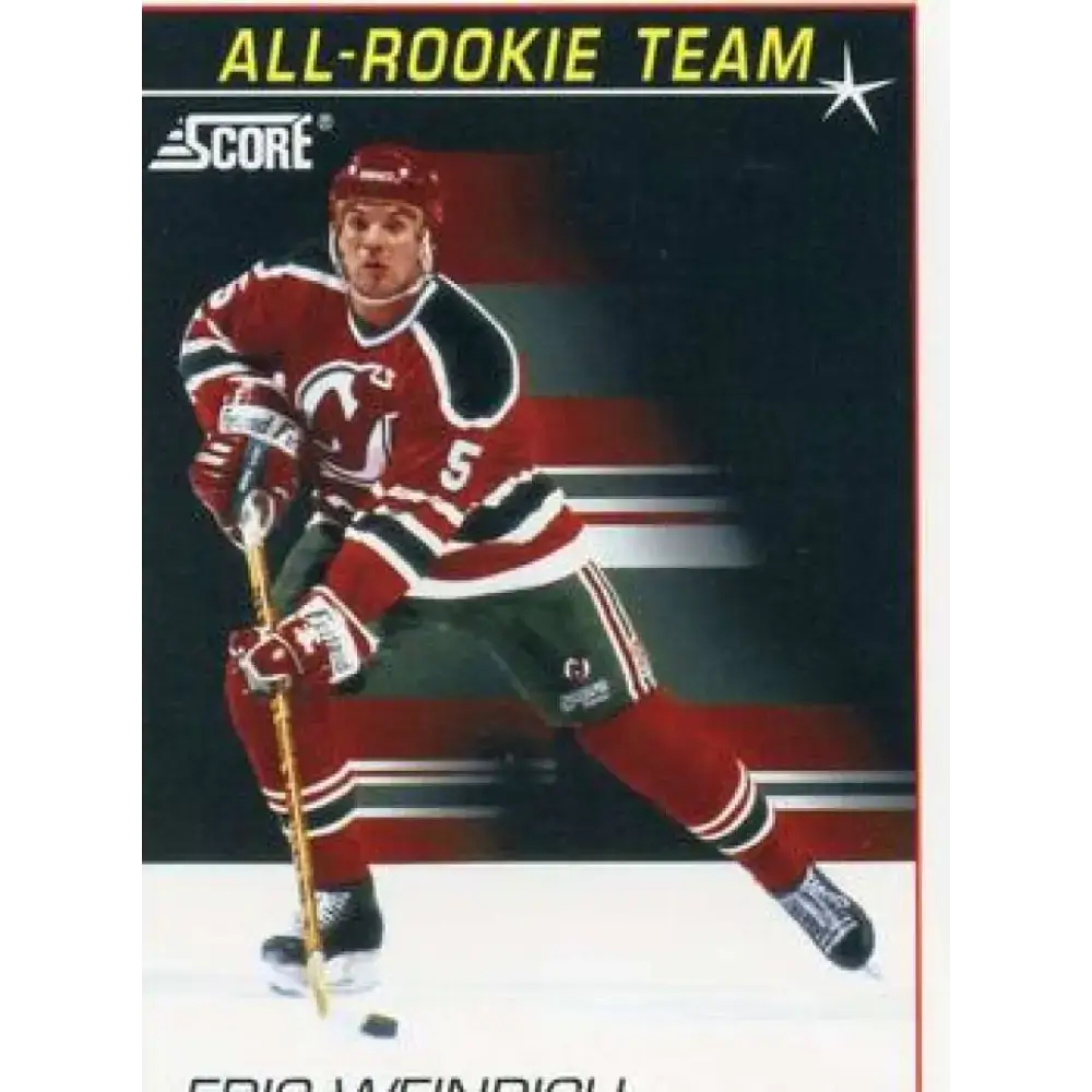 1991-92 Score American #350 Eric Weinrich NM-MT New Jersey Devils Hockey Card - Hockey Card Single